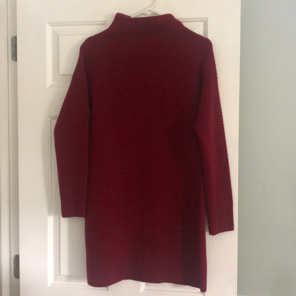 Madewell Long Sleeve Knit Dress in Deep Red